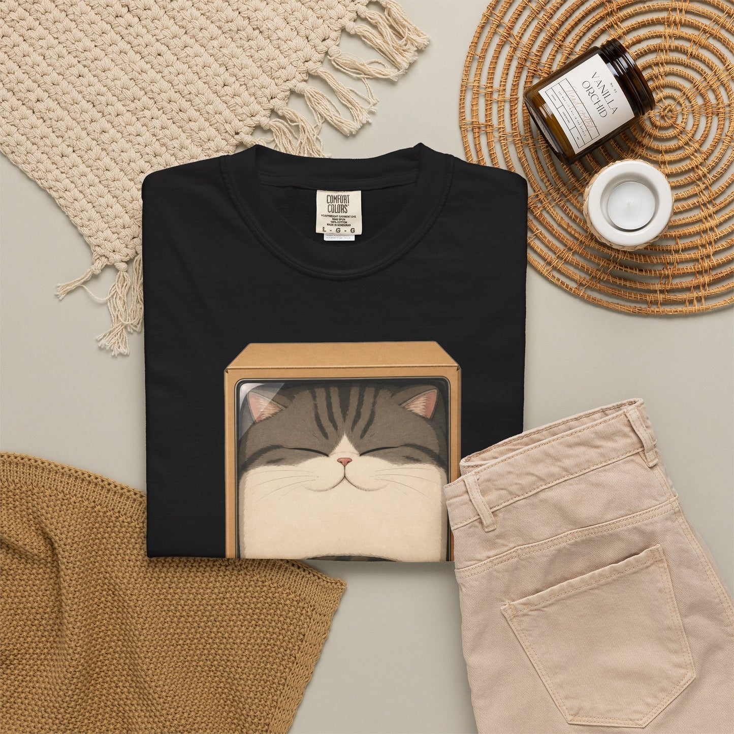 "If It Fits I Sits" Cat in a Box Tee