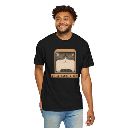 "If It Fits I Sits" Cat in a Box Tee