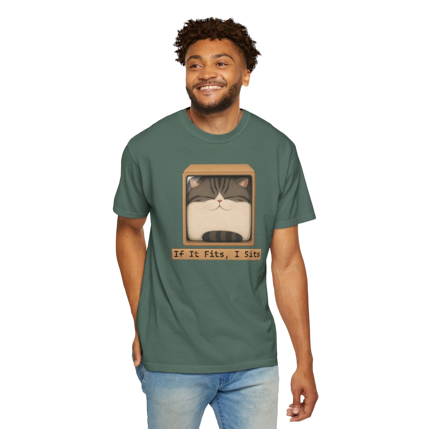 "If It Fits I Sits" Cat in a Box Tee