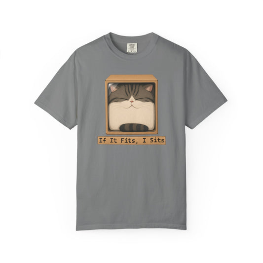 "If It Fits I Sits" Cat in a Box Tee
