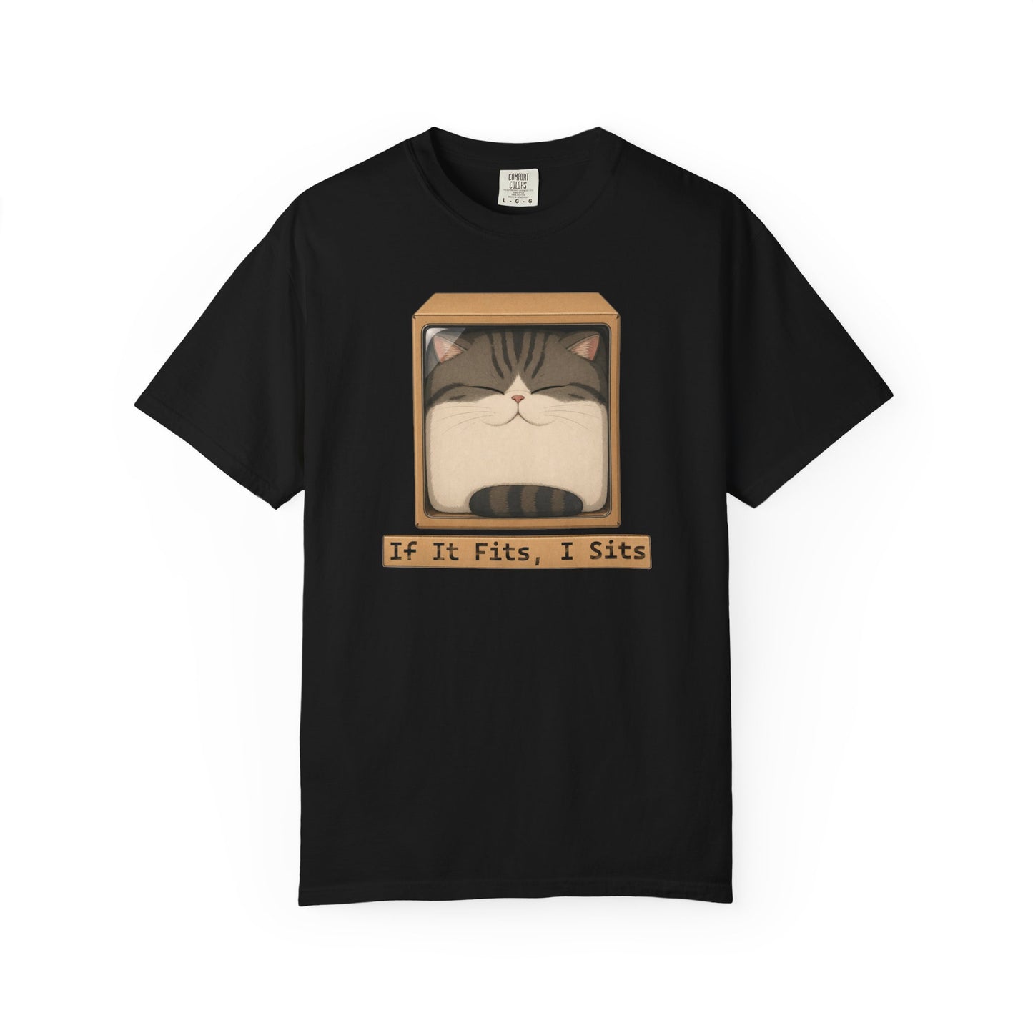 "If It Fits I Sits" Cat in a Box Tee