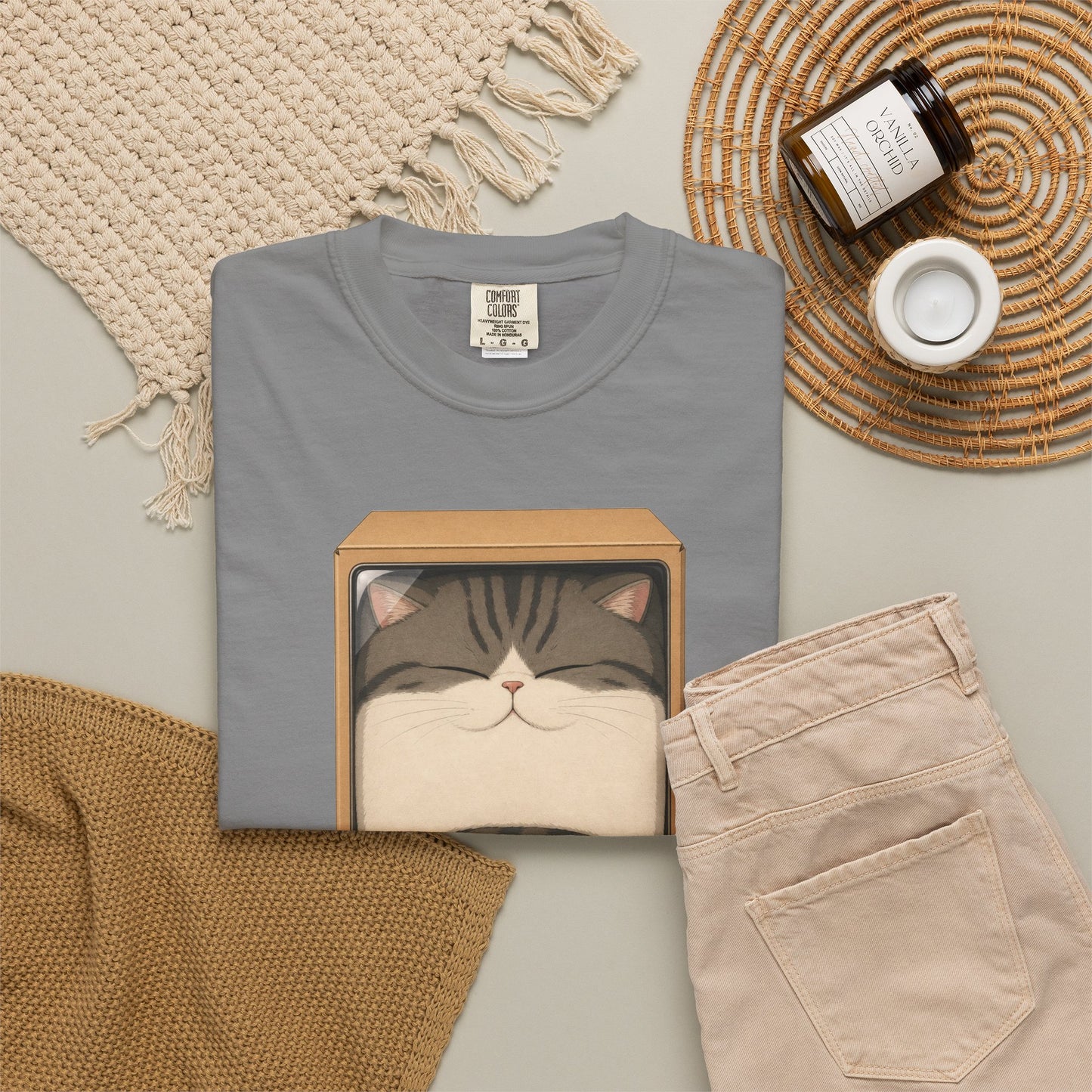 "If It Fits I Sits" Cat in a Box Tee